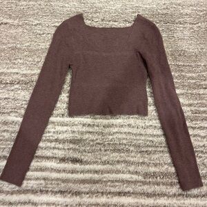 Brown Fitted Long Sleeve